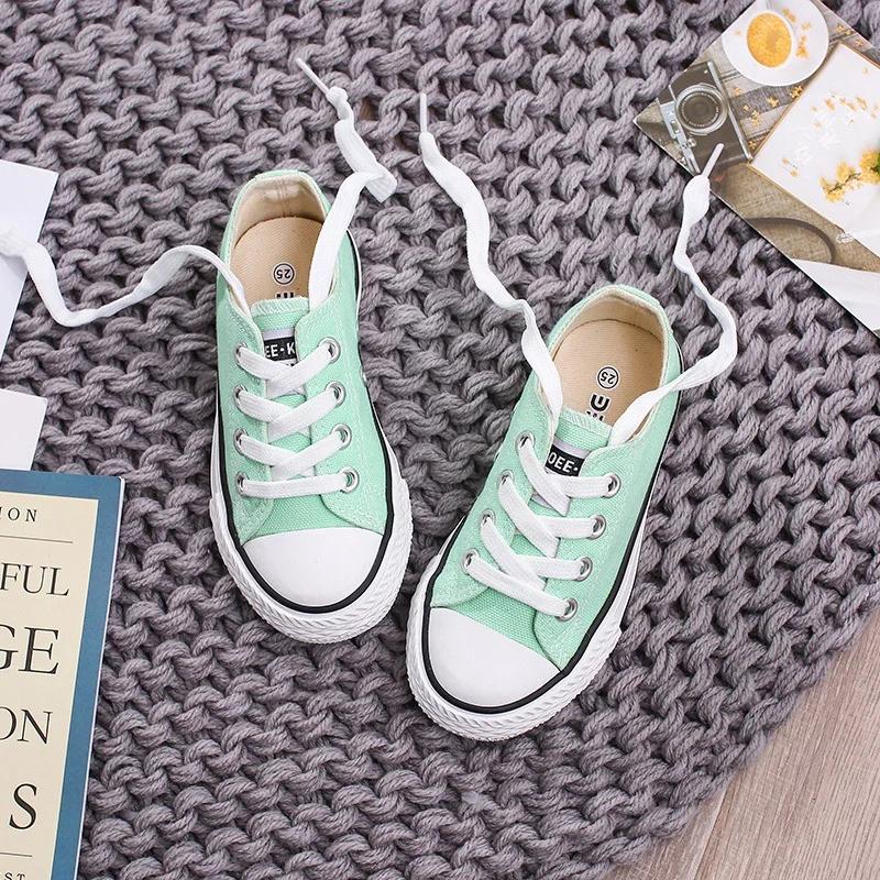 Children's Canvas Shoes for Girls  Boys able Candy-Colored Casual Shoes Kids' Sneakers Student Low-Top Boots Comfortable