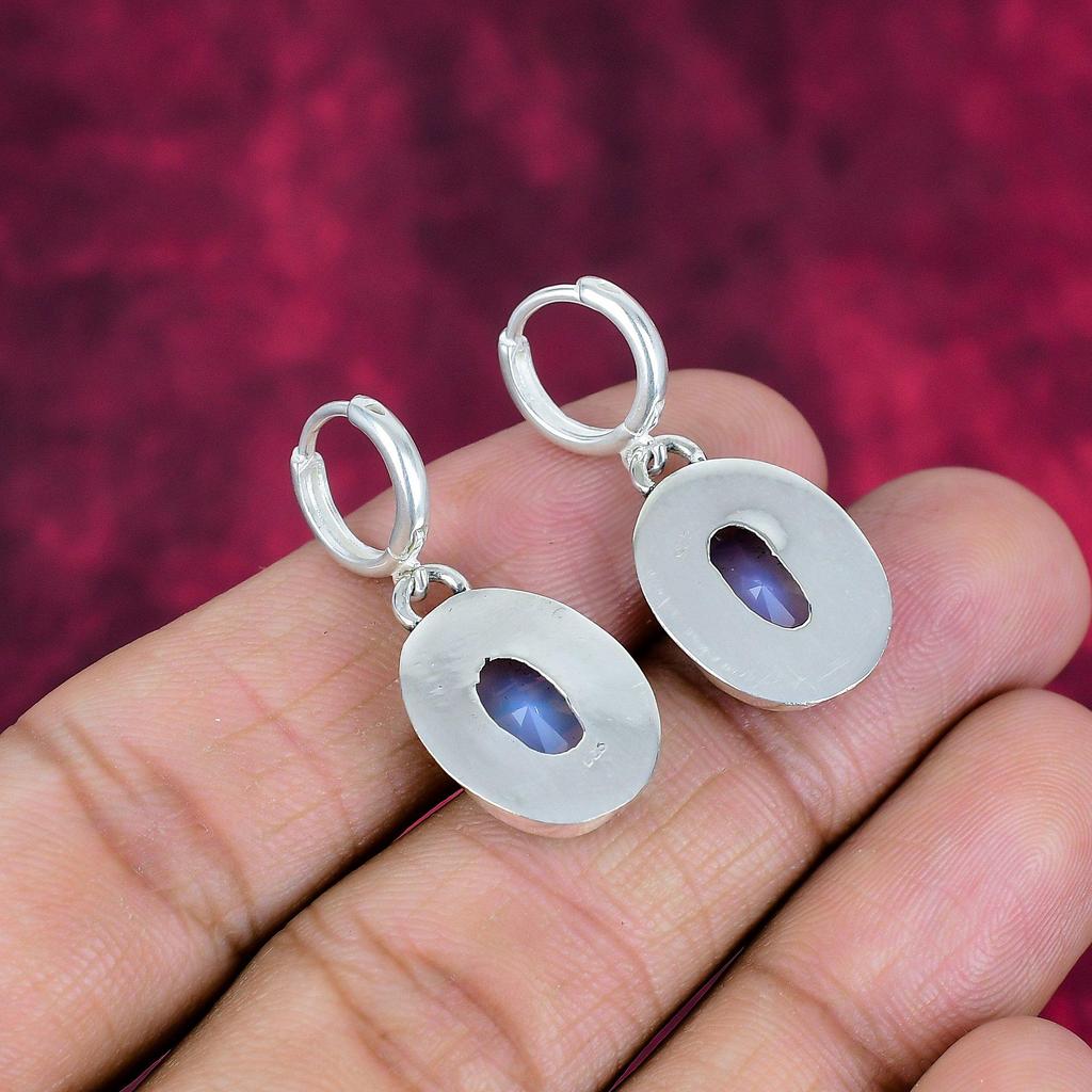 Melkehvit Opal 925 Solid Sterlingsølv Øredobber, Håndlagde Edelstensøredobber Smykker, Gaver Til Kone Helt Nye Øredobber