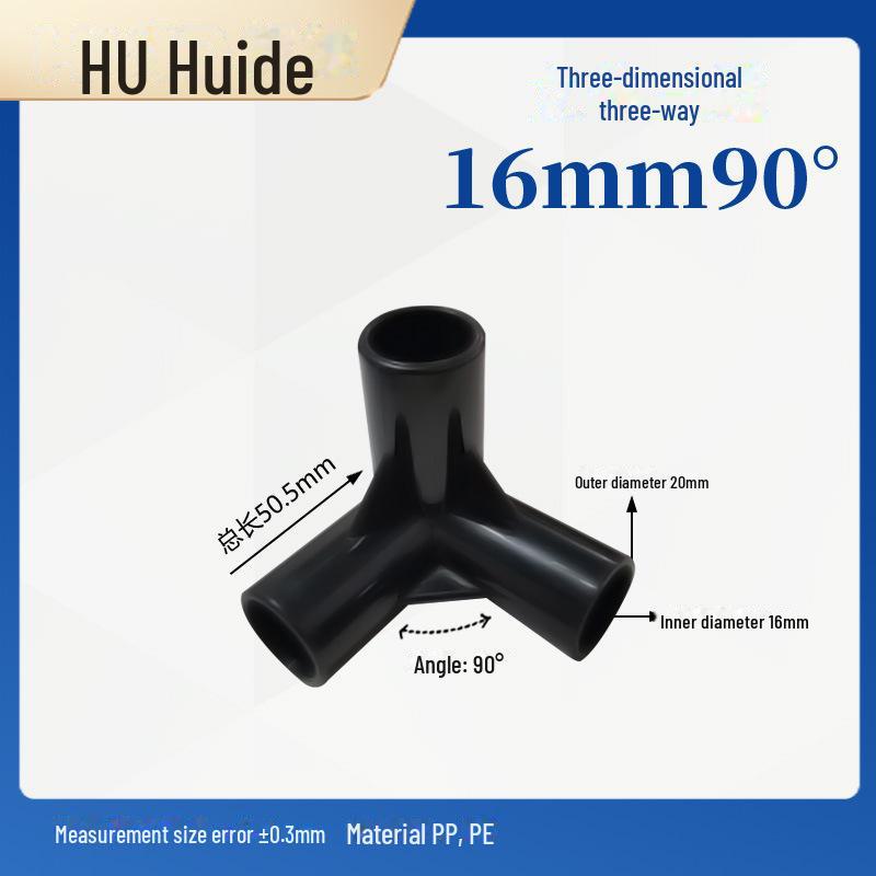 Three-Dimensional Plastic Right Angle Joint Connector for Tent and Studio Accessories