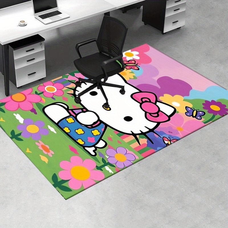1pc Sanrio Hello Kitty Printed Office Carpet Rectangle Rug Under The Table,Perfect Room Decor for Living Room, Bedroom, Kitchen, Non-slip Floor Mat, G