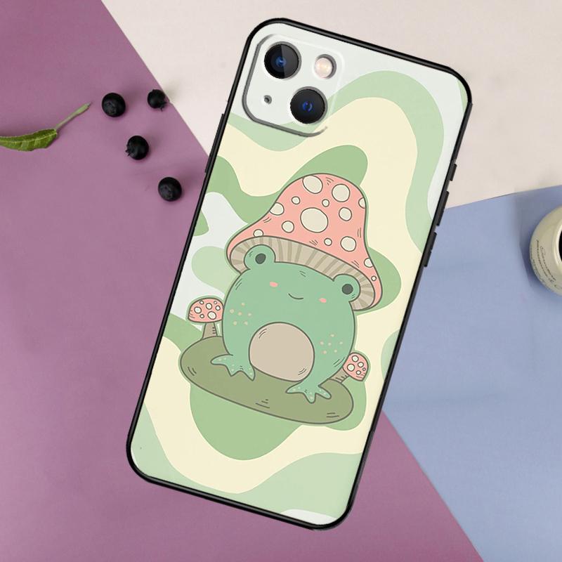 Cottagecore Frog Mushroom Aesthetic Phone Case For iPhone 11 12 13 14 16 15 Pro Max Mini 7 8 Plus X XR XS Max Bumper Cases Cover