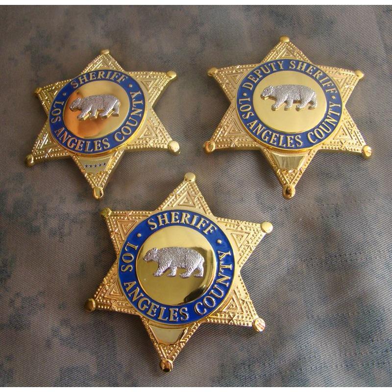 Metal badge: LA COUNTY SHERIFF/DEPUTY SHERIFF Bear badge pure bronze