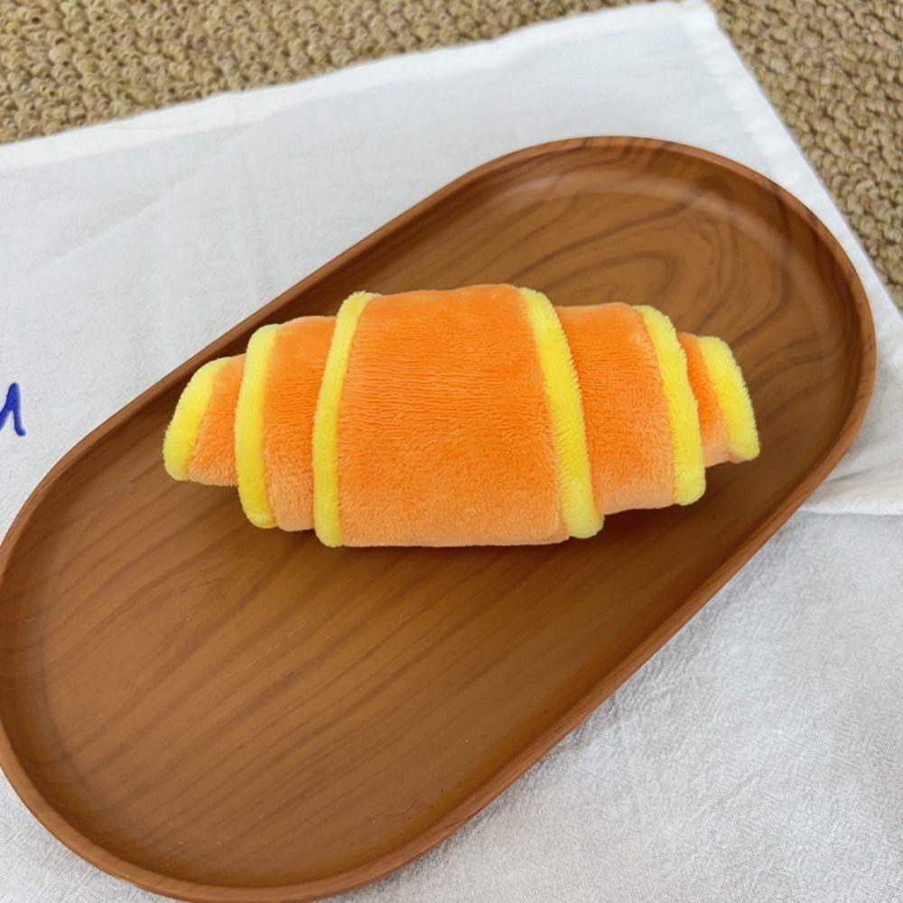 Miękka Zabawka Croissant dla Psa Odporna na Gryzienie Stymulacja Mentalna Interaktywna Piszcząca Zabawka dla Psa Trening Psa Szczeniak Zabawka Puzzle Pies/Szczeniak
