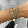 Colorful Crystal Tennis Bracelet for Women Waterproof Multicolor 3MM CZ Wedding Birthstone Hand Chain Jewelry