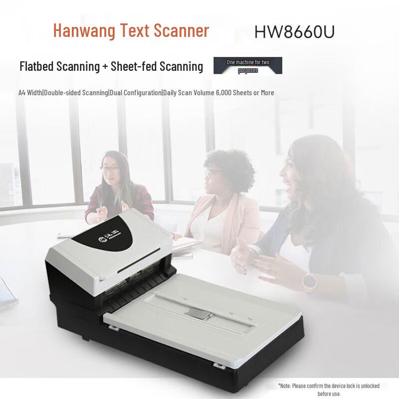 

Hanvon HW8660 Flatbed & Feeder Duplex A4 Scanner CN plug (adapter included)