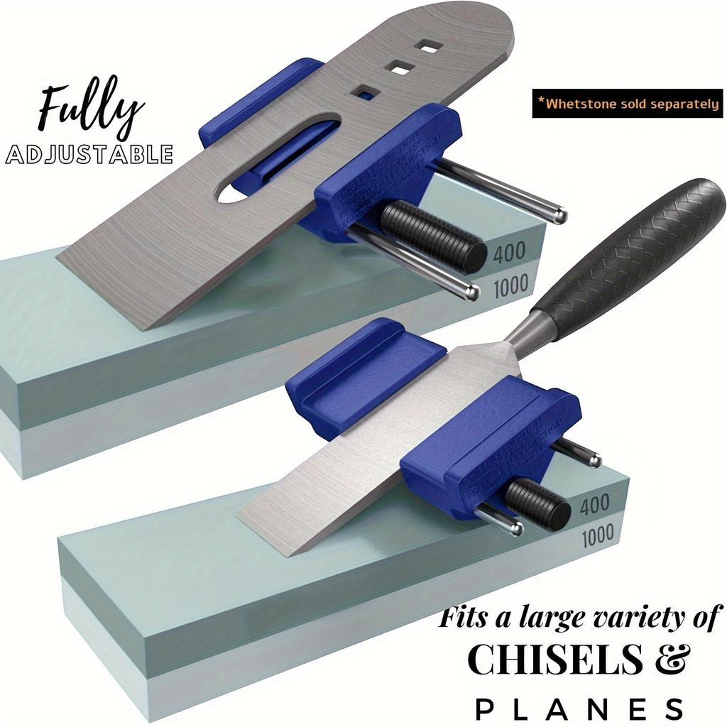 Adjustable Angle Honing Guide with Stone Holder, Professional Sharpening Fixture for Chisels and Planes