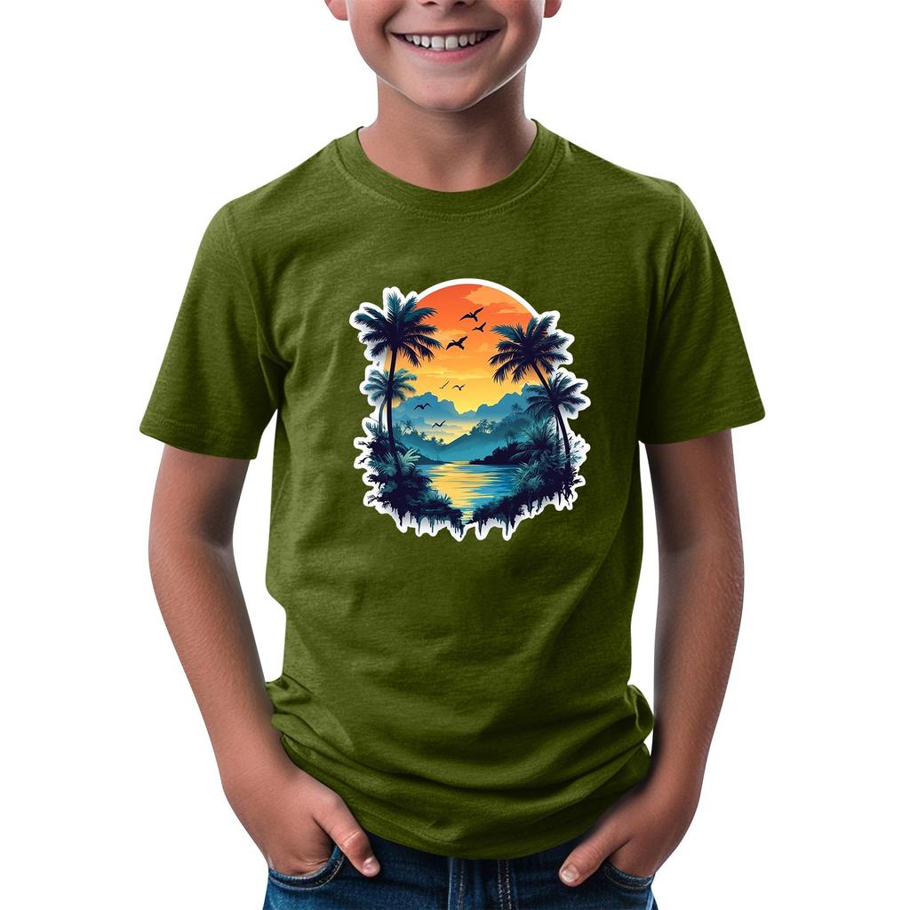 Kindermode Täglich Bedrucktes Rundhals Kurzarm Lässiges T-Shirt Top