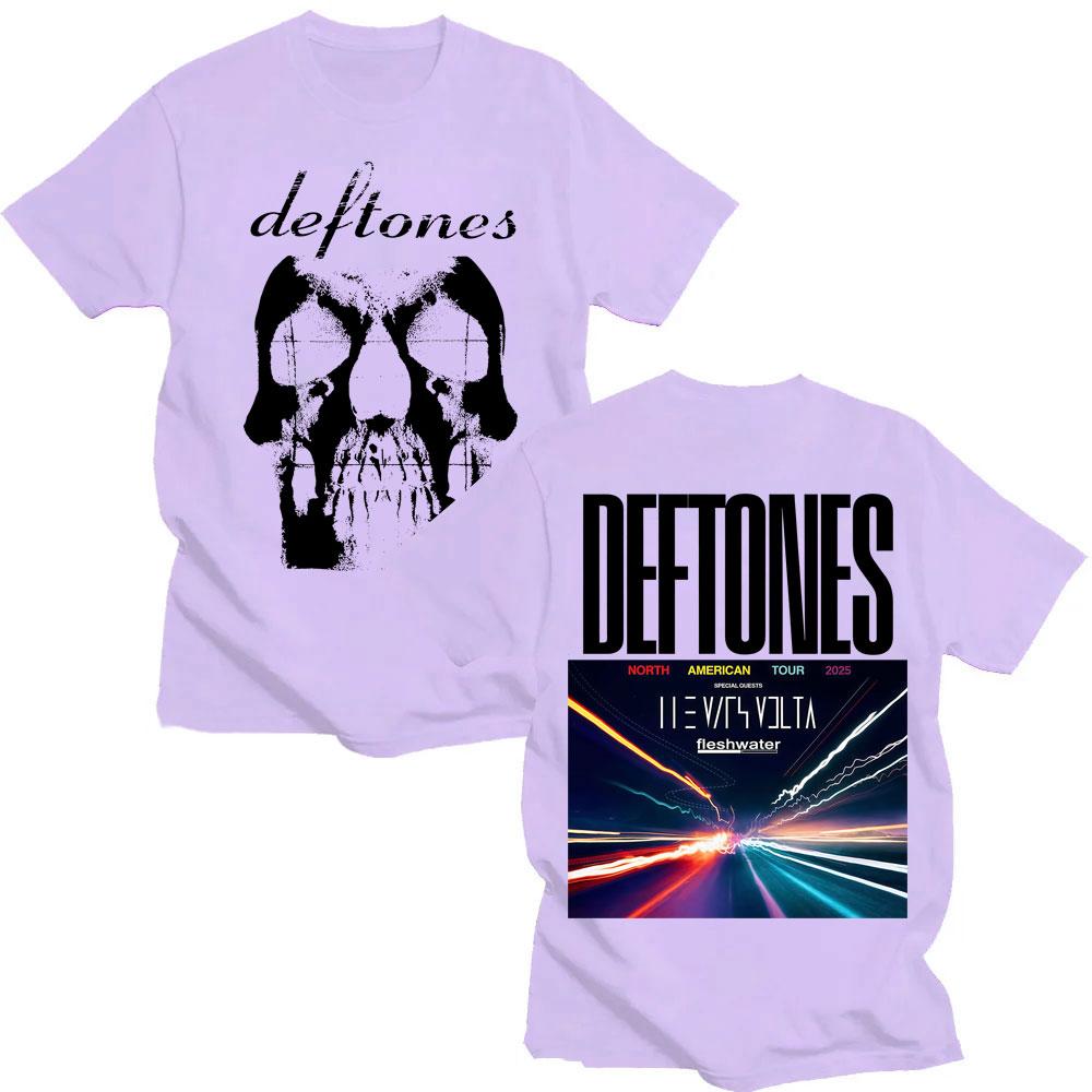 Hip Hop Rock Deftones North American Tour 2025 T-shirt Trendy Vintage Men Women Hipster T-shirts Cotton Loose T Shirt Fans Gifts