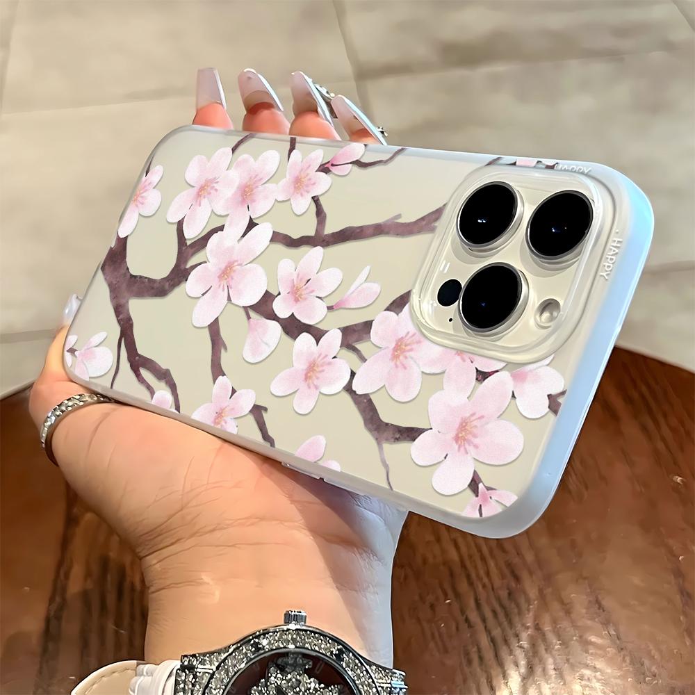 

Plum Blossom Cartoon Phone Case For IPhone 17 16 13 15 11 12 14 17 Pro Max Air 7 8 Shockproof Transparent Cover Silicone Funda iphone 11 Pro