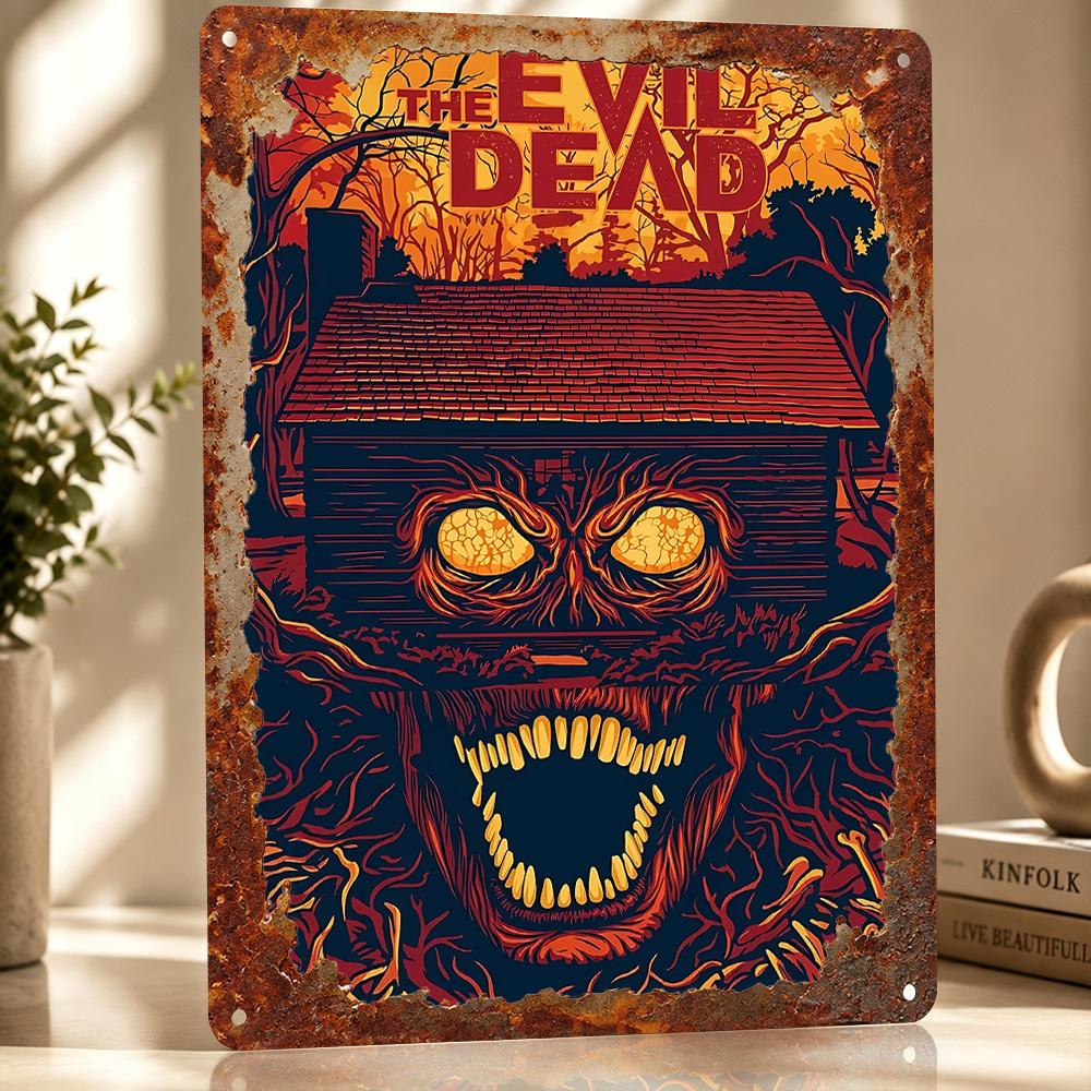 Evil Dead Personalized D Textured Metal Poster Wall Art Vintage Tin Signs for Bedroom Decoration Room Decorating Interior Stuff