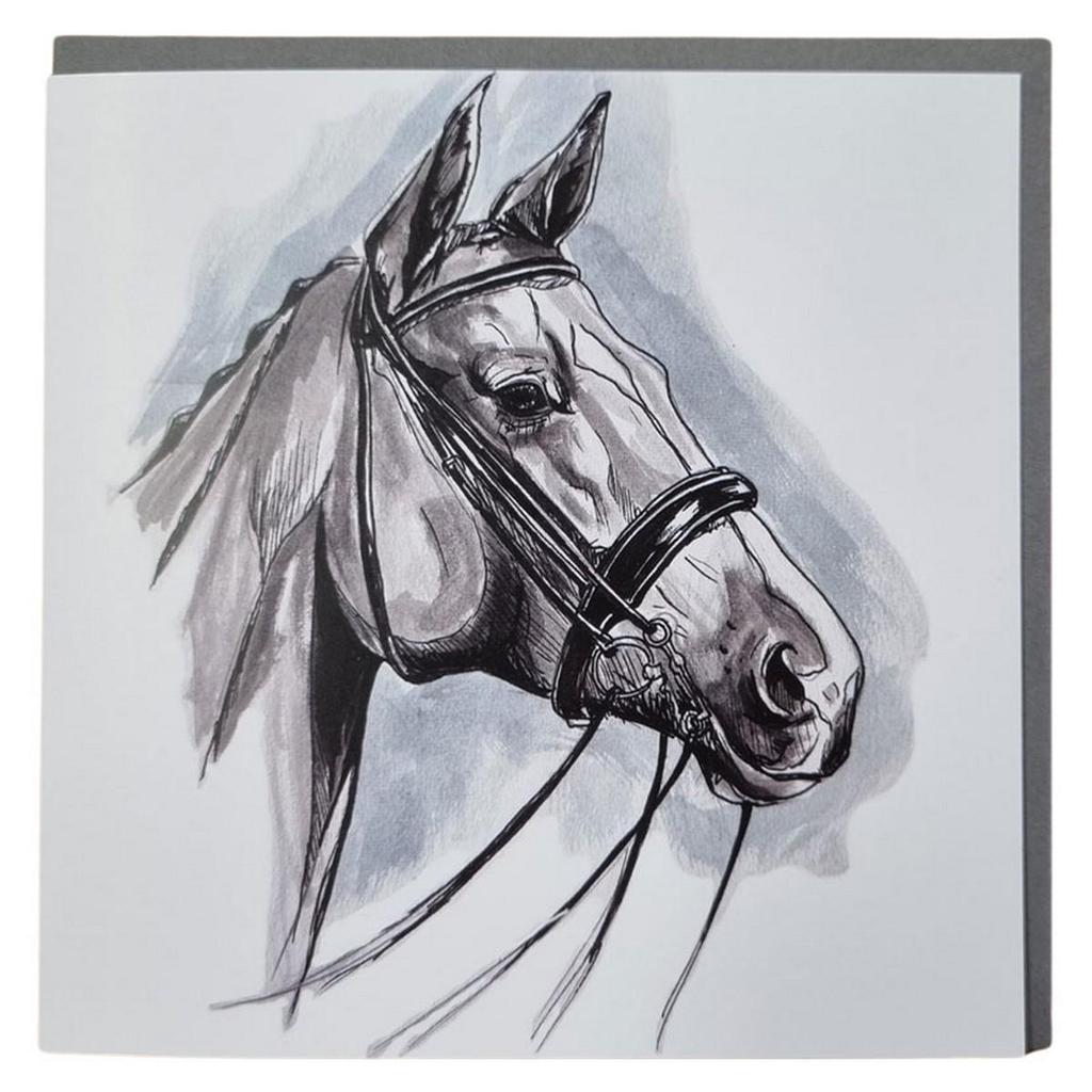 Gubblecote Watercolour Horse Head Greetings Card