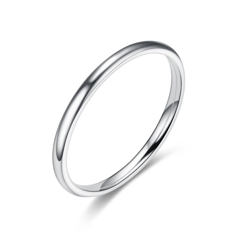 Rose Gold Titanium Steel Thin Korean Style Pinky Ring for Women