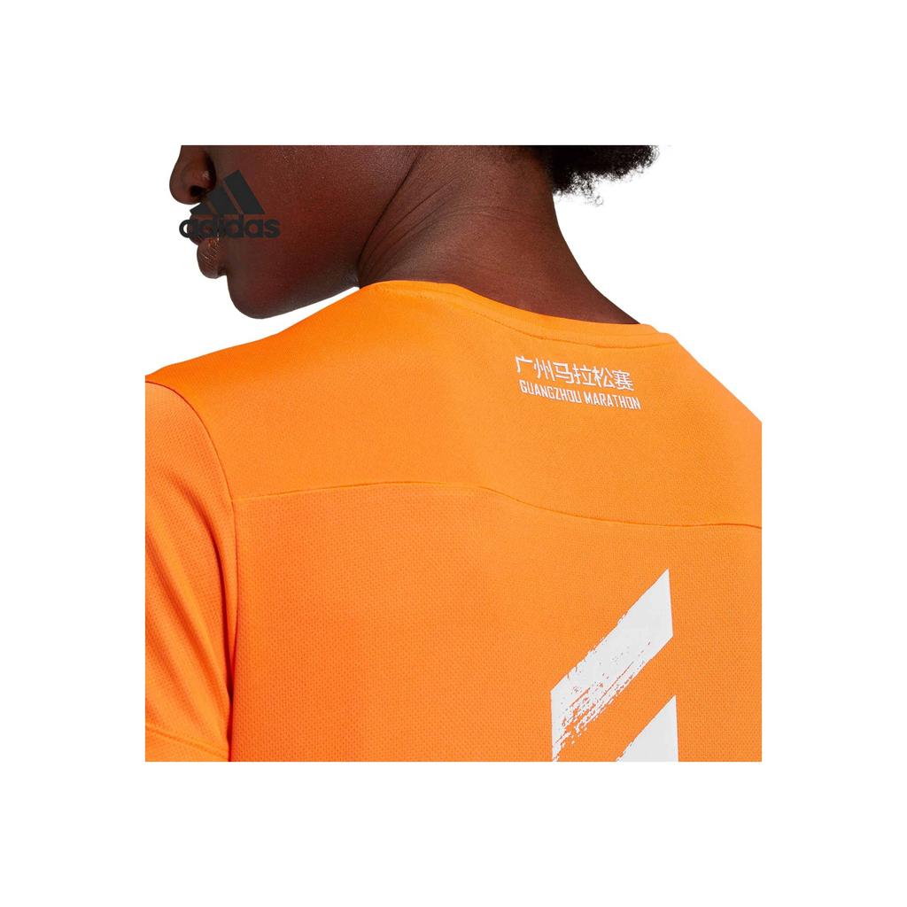 Adidas Letter Print Breathable Comfortable Training Short Sleeve T-Shirt Women Tops Orange GV1322