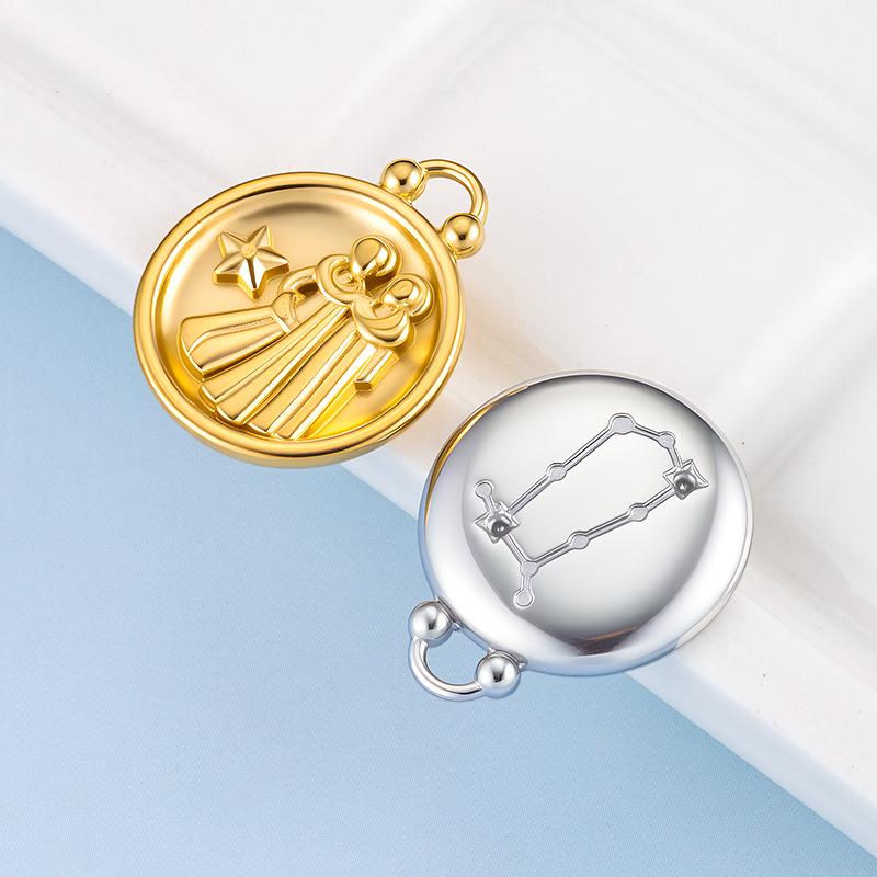 18k Gold Zodiac Pendants for DIY Luxury Jewelry - Small Accessories for Bracelets & Necklaces