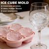 4-Grid Silicone Rose Ice Cube Mold Easy Release Food-Grade Ice Tray for Cocktail Whiskey Juice Ice Ball Maker for Home Party DIY