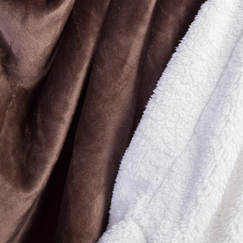 Double-Layer Lamb Fleece Cotton Blanket - Thick, Soft, and Comfortable with Customizable Logo for Office or Car Use.