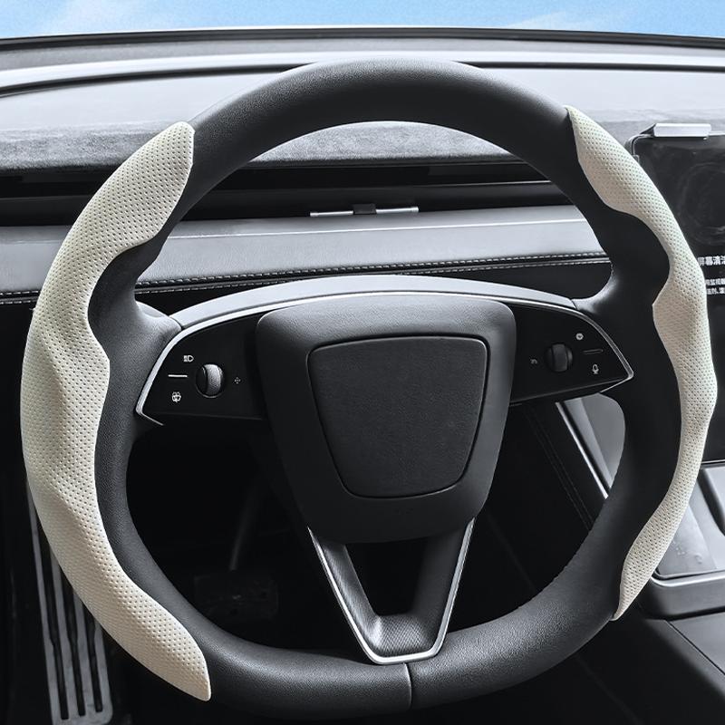 For Tesla Model Y Juniper 2025+ Steering Wheel Cover All Season Universal Deer Suede Sports Steering Wheel Cover