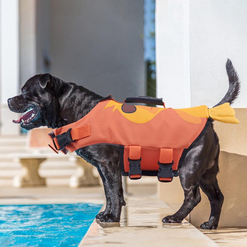 Haustier Hund Sommer Badeanzug Niedlichen Cartoon Stil Reflektierende Schwimmweste