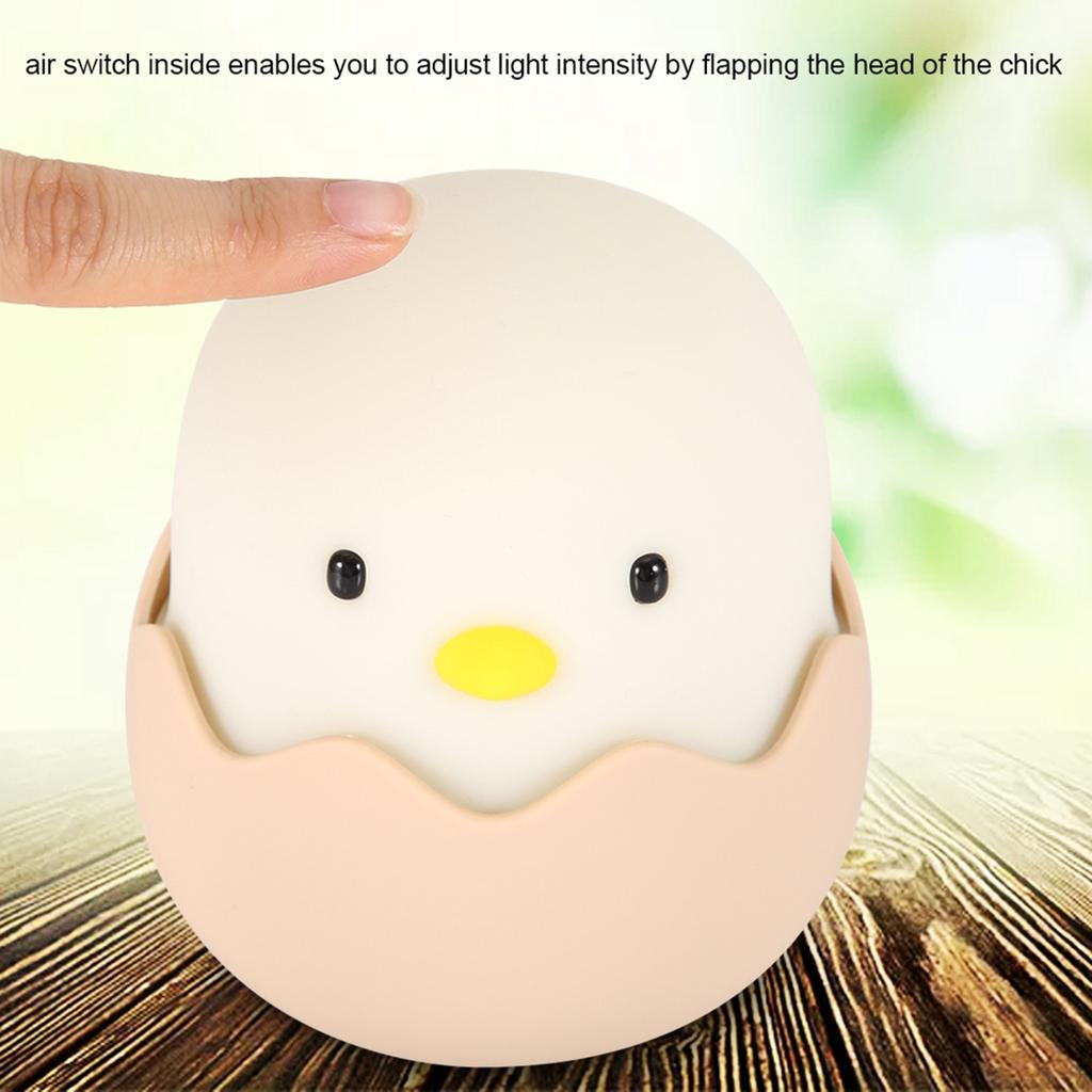 Cute Chick Shape USB Silicone LED Rechargeable Night Lamp Mini Reading Light (Cold White)