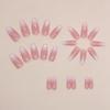 Medium and Long Ballet Nail Girl Pink Gradual Change Glitter Powder Fake Nails Sweet Ins Style Fashion Nail Film Nails