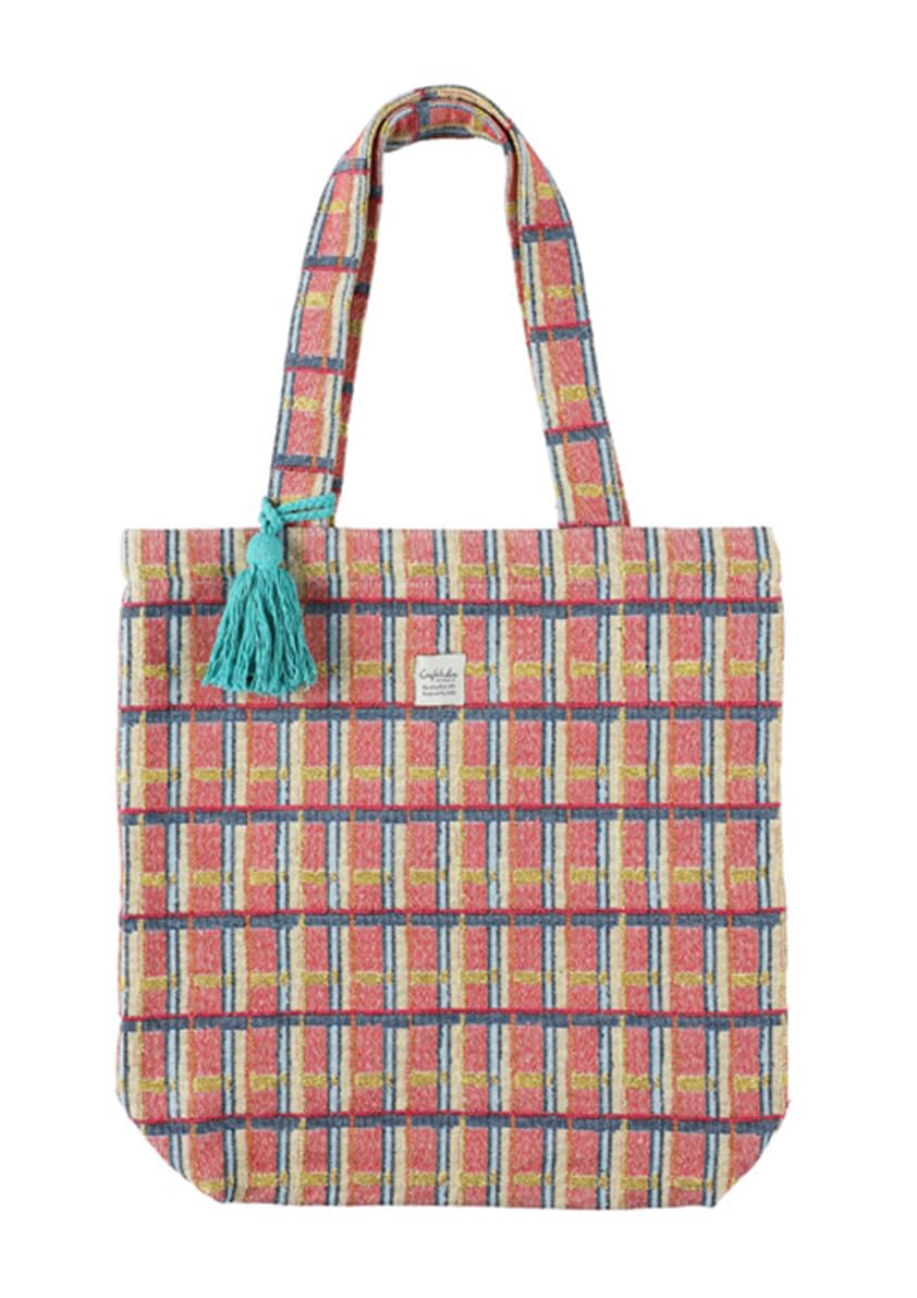 Friendshill Craft India Jacquard A4 Tote Mina Pink Bag, Check, CS-102-333 розовый