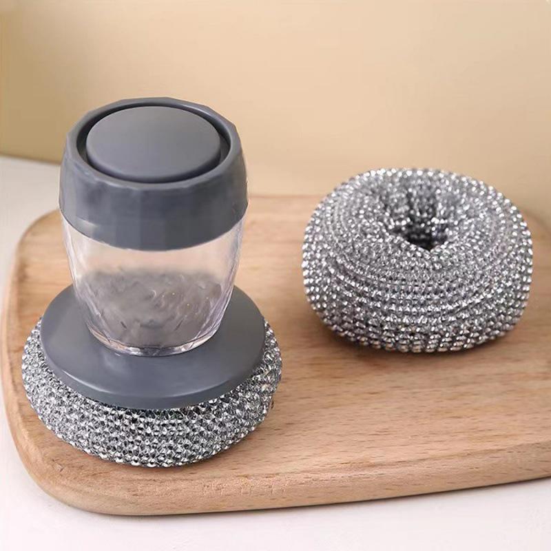 Automatic Liquid Dispensing Kitchen Scrubber: Multi-functional Pot and Bowl Cleaning Brush