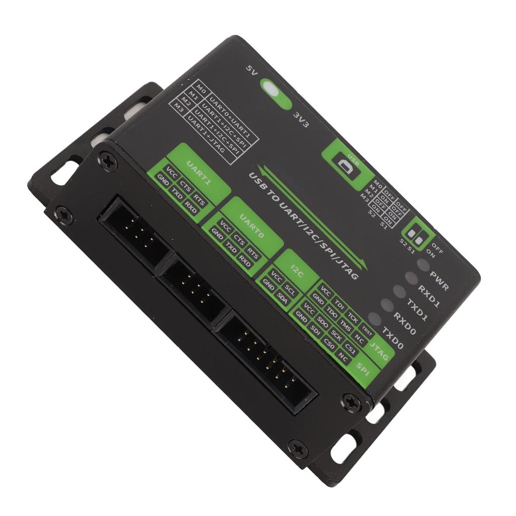 USB to UART I2C SPI JTAG Converter Supports Multiple Interfaces 3.3V 5V Aluminium Alloy Shell Industrial USB Converter