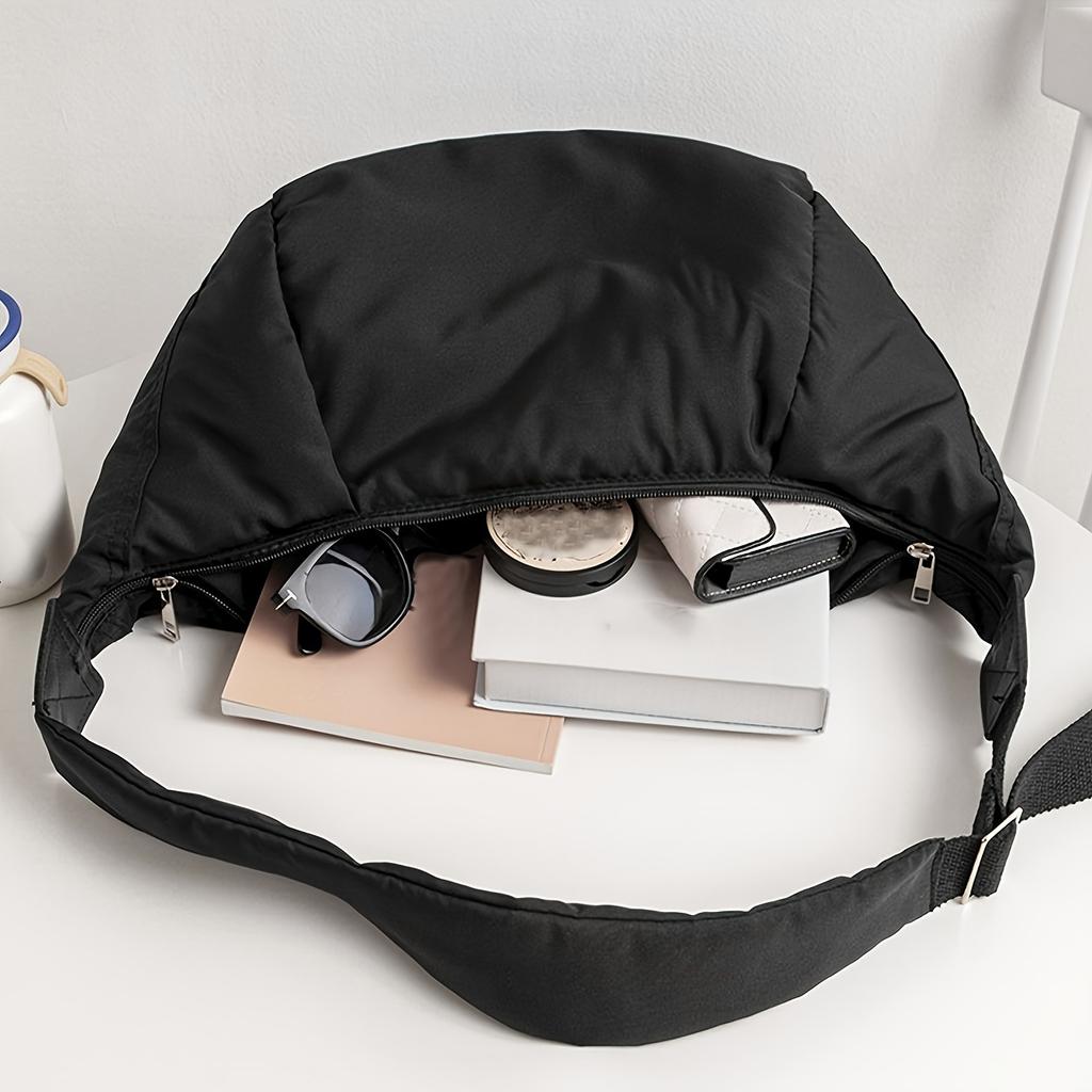 Chic Minimalist Crossbody Bag for Women Lightweight, Adjustable Strap, Solid Color Dumpling Shoulder Purse