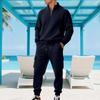 Men's Cargo Hoodie Set | Loose Fit, Fleece Premium Cotton Blend, Warm | Versatile For Work, Daily & Casual
