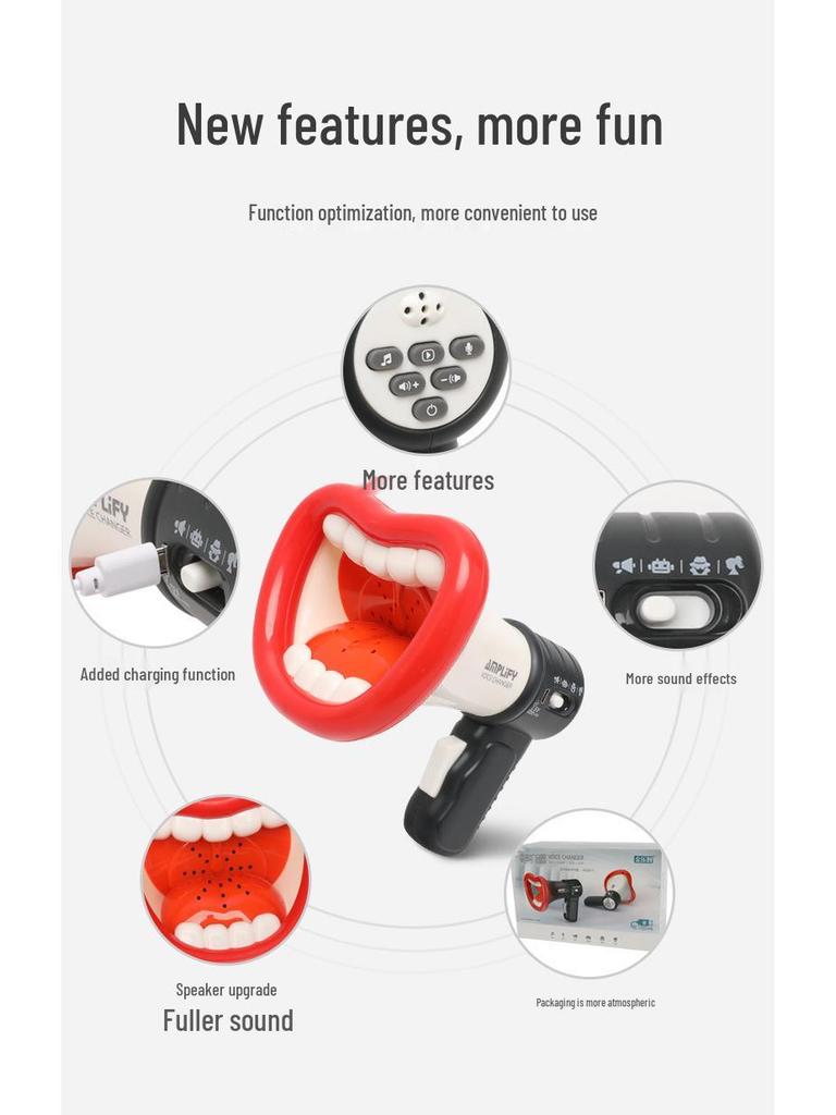 USB Charging Children's Megaphone Voice Changer Toy with Recording Feature