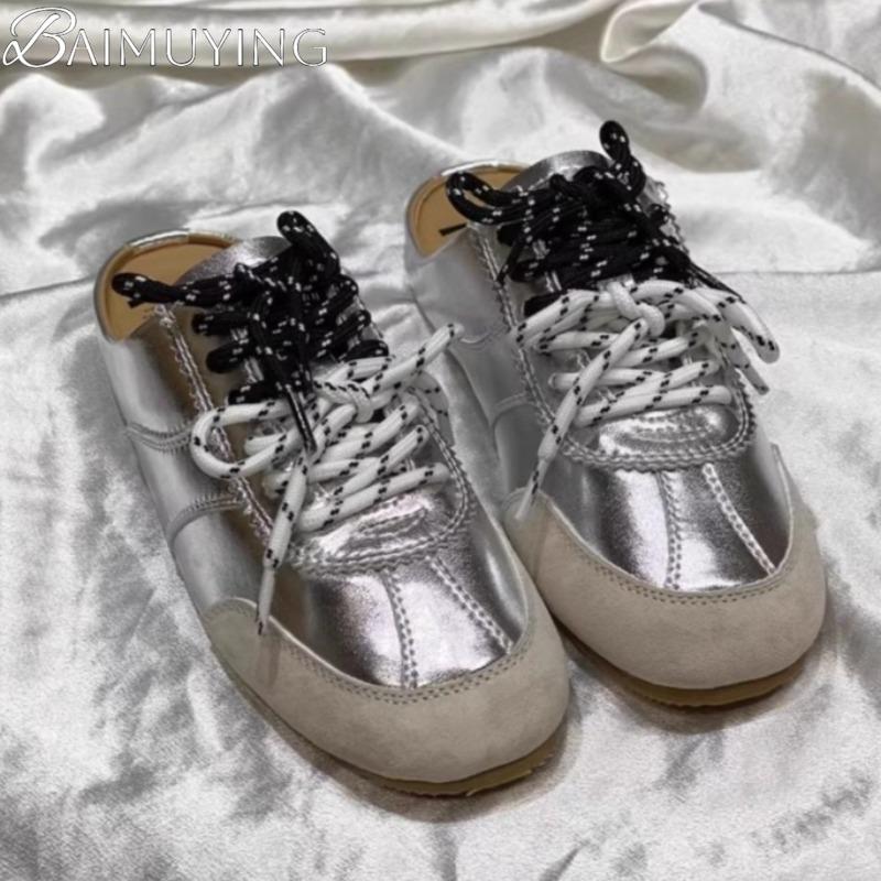 Fashion Casual Sneakers Women Slippers Lace Up Mules Shoes Woman Flat Sandals 2025 Trend Brand Sport Design Running Slides Zapatos Mujer