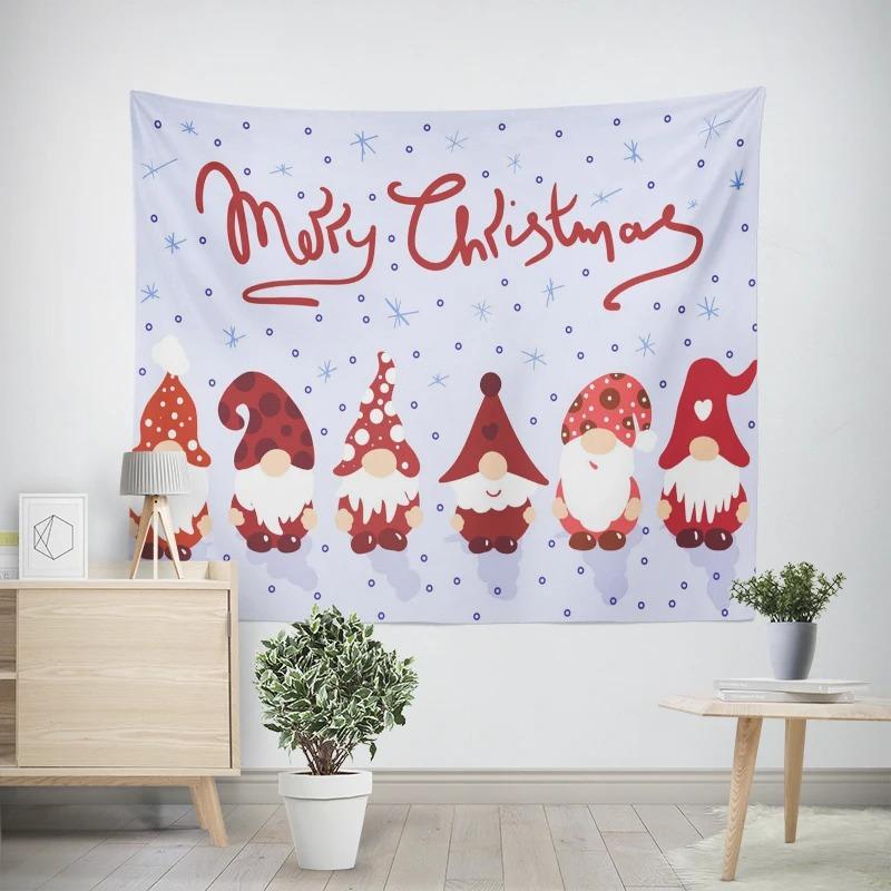 Weihnachten Neujahr Rentierschlitten Muster Wandteppich Wohnzimmer Sofa Auto Innenraum Dekowandteppich