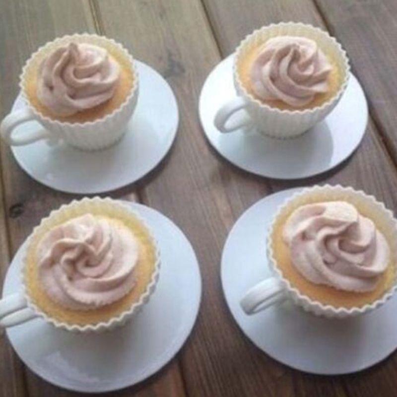 Cupcake 8pcsset Silicone Cups Muffin Baking Cake Tea Saucers Mold Teacup