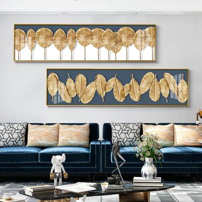 Peinture dorée sur toile de feuilles de Ginkgo, affiches et imprimés pour décoration de chevet de chambre à coucher, images de plantes modernes, Art mural Cuadros