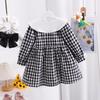 2026 Spring Korean Style Girls' Embroidered Plaid Dress