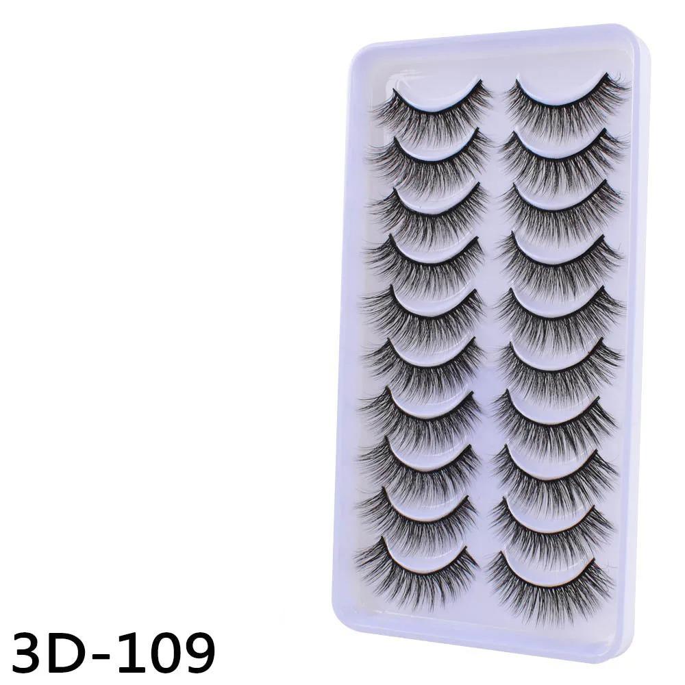 10 пар 3D ресницы норковые накладные ресницы для глаз накладные ресницы наращивание ресниц натуральный набор пушистые ресницы расходные материалы инструменты красота пышные белый
