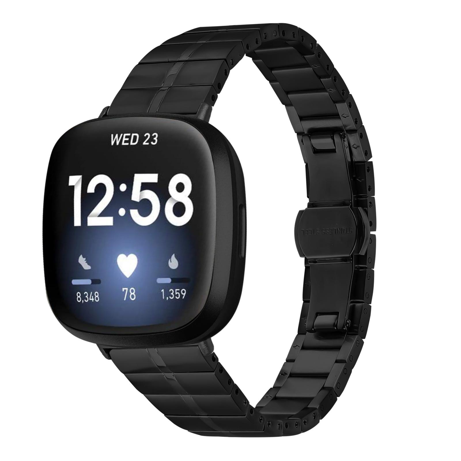 

For Fitbit Sense/Versa 3 Stainless Steel Watch Strap Wrist Band Replacement Titanium