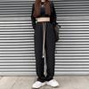New Summer Draped Casual Pants for Women Black Versatile Drawstring Straight Trousers Loose Wide-leg Pants