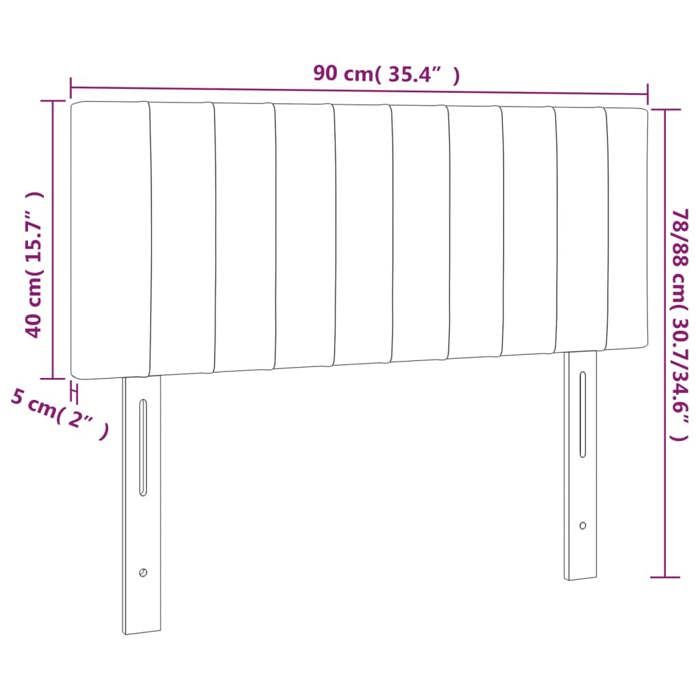VidaXL Tête de Lit à LED Meuble de Chambre à Coucher Accessoire de Lit Simple Tête de Cadre de Lit Intérieur Bleu Foncé 3121890