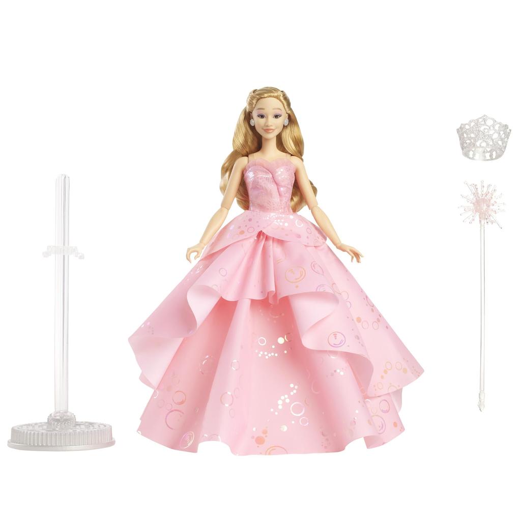 Mattel WICKED Deluxe Glinda Doll from the film Doll for ages 6 and HXY37 "Wicked" - Dress-up up, Pink,