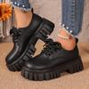 2025 Women's Shoes Plus Size Loafers Women's High Heels Platform Office Pumps Women Round Toe Med Heel -tied Shoes Female