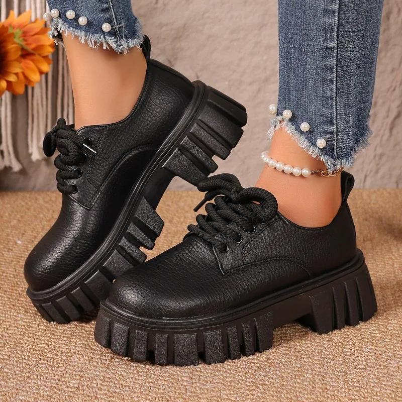 Women's Shoes Plus Size Loafers Women's High Heels Platform Office Pumps Women Round Toe Med Heel -tied Shoes Female