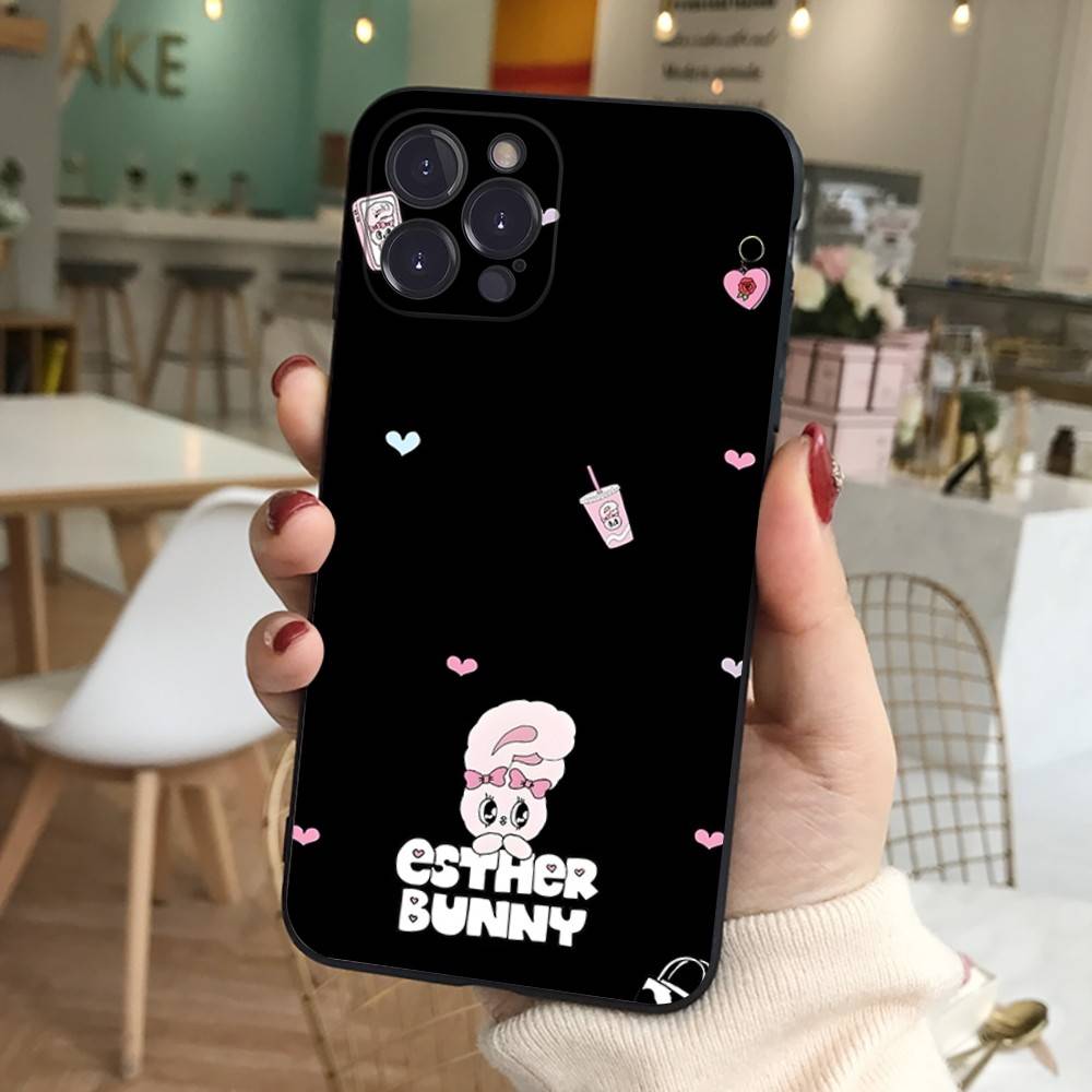 Cute Cartoon Esthers Bunny For IPhone 17 16 15 14 13 12 11 Pro Max 13 17Air Shockproof Soft Phone Cases Coque