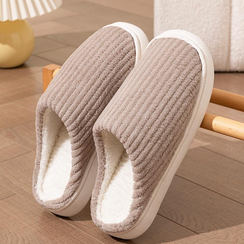 Cotton slippers women's autumn and winter new indoor home non-slip household plush thick-bottomed confinement slippers winter