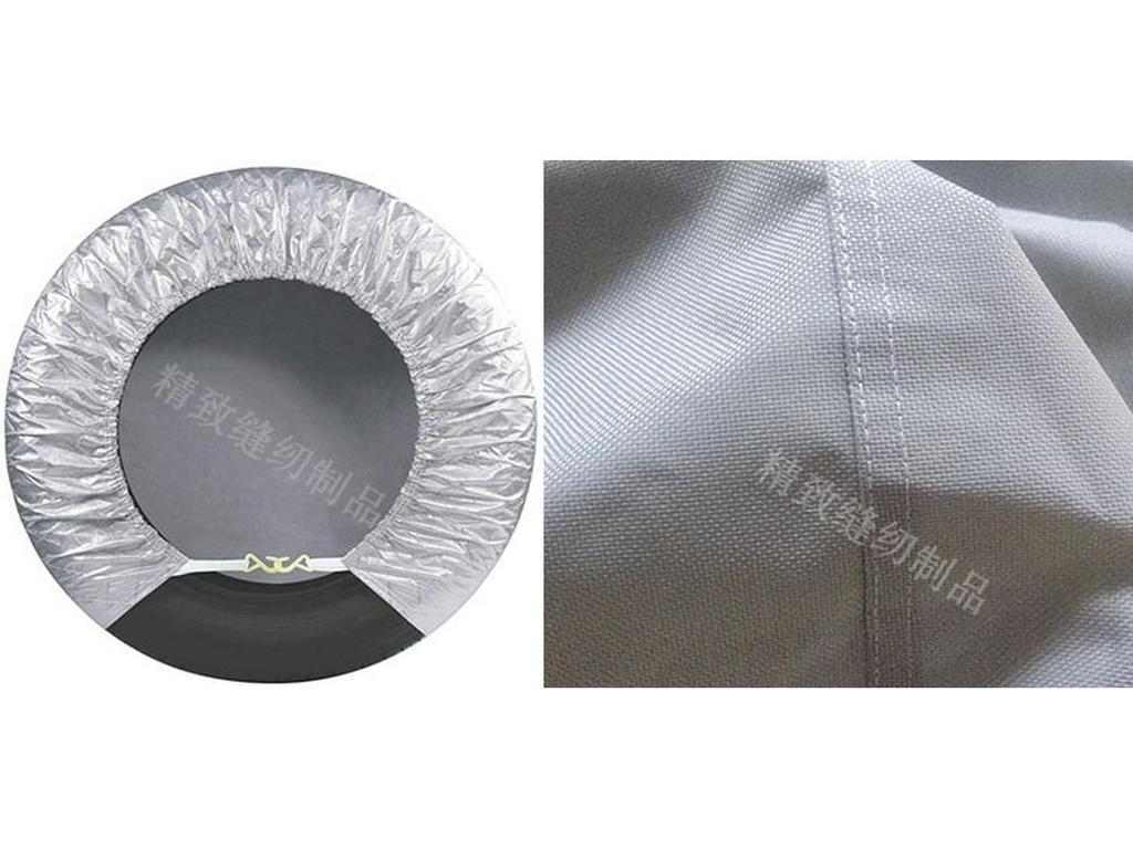 Grey 420D Oxford Cloth RV Tire Covers - 4-Piece Set for Sun Protection.