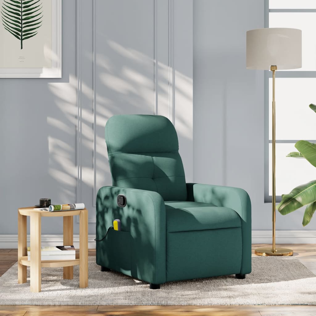 Massage Chair Dark Green Fabric