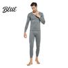 Winter Base Layer Long Sleeve Thermal Underwear Pcs/Set Men Set 2 V Neck Warm Thick