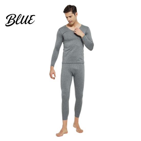 Winter Base Layer Long Sleeve Thermal Underwear Pcs/Set Men Set 2 V Neck Warm Thick