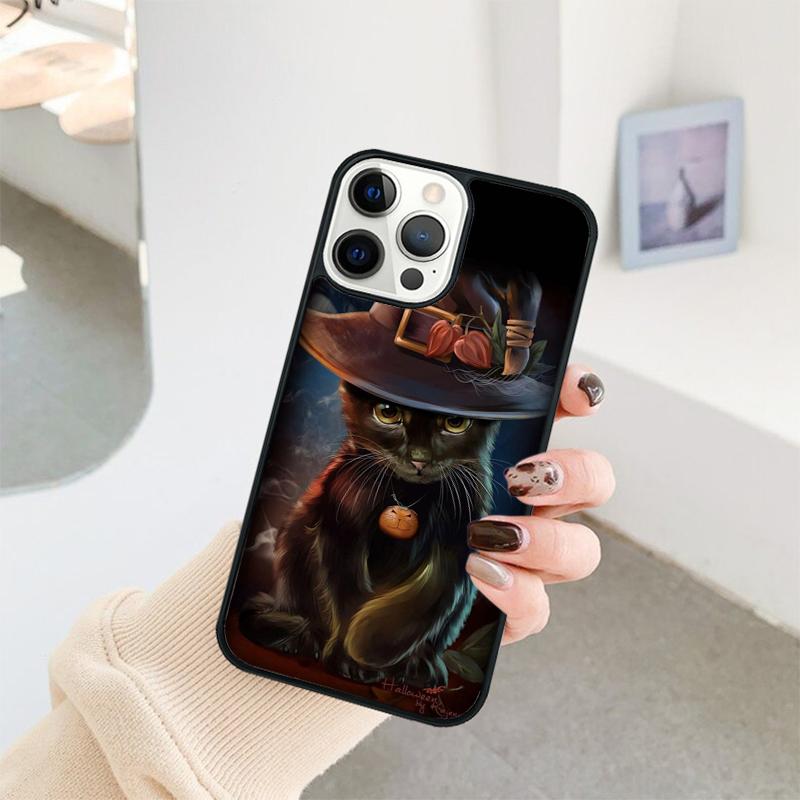 Witch Black Cat Phone Case For iPhone 17 Air 16 15 14 11 12 13 Pro MAX Plus coque Cover Shell
