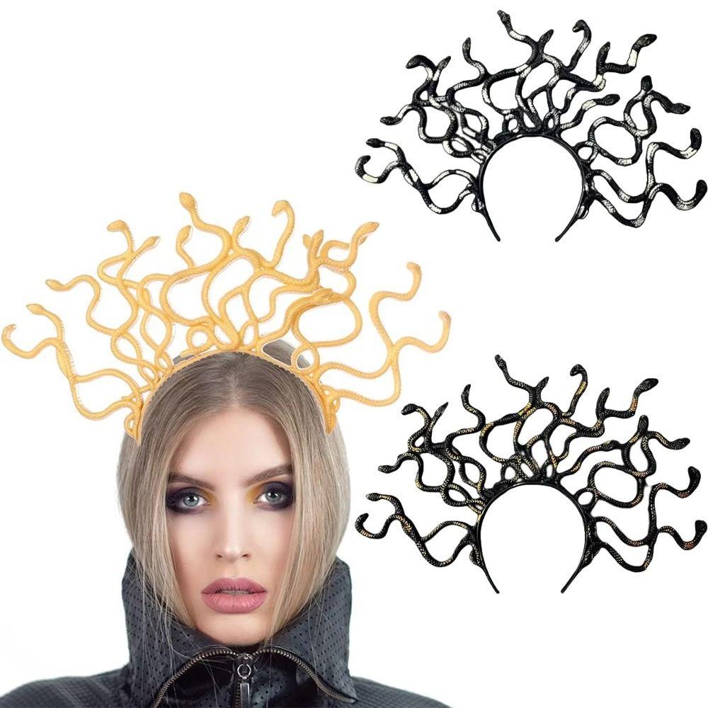 Horror Halloween Headband Realistic Cosplay Costume Prop New Snake Hair Hoop  Party Supplies